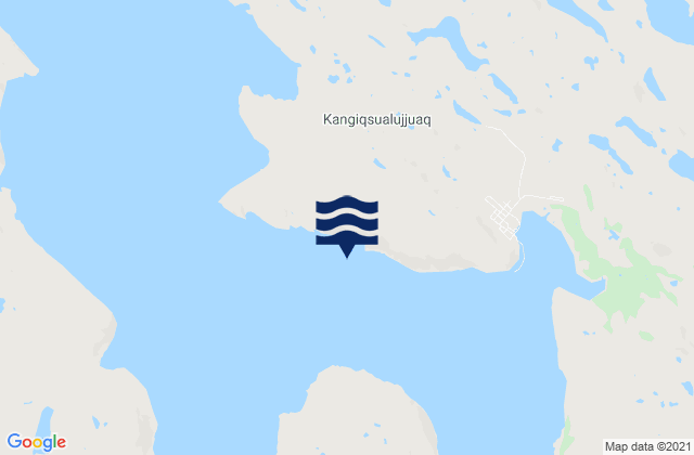 Mapa da tábua de marés em Kangiqsualujjuaq, Canada