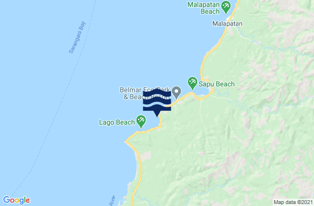 Mapa da tábua de marés em Kapatan, Philippines