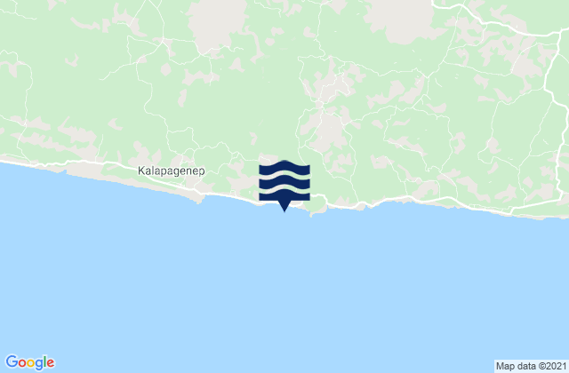 Mapa da tábua de marés em Karanganyar, Indonesia