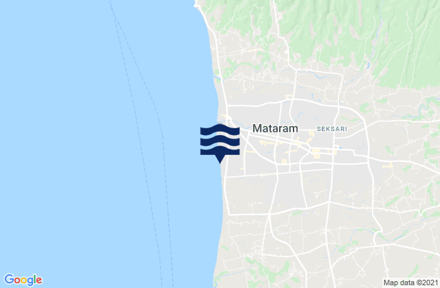 Mapa da tábua de marés em Karangkecicang, Indonesia
