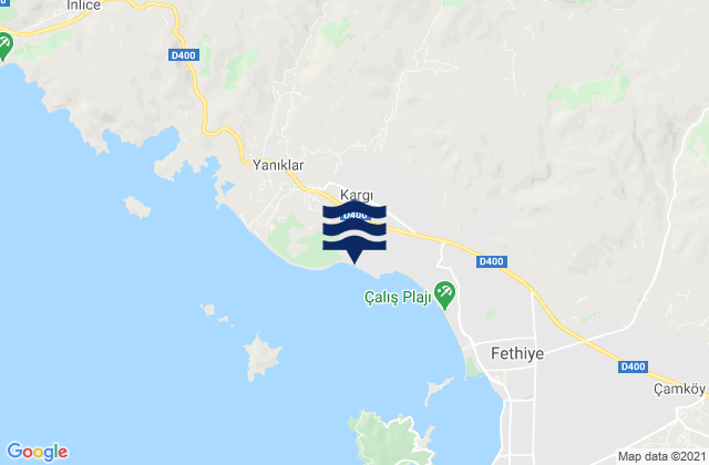 Mapa da tábua de marés em Kargı, Turkey