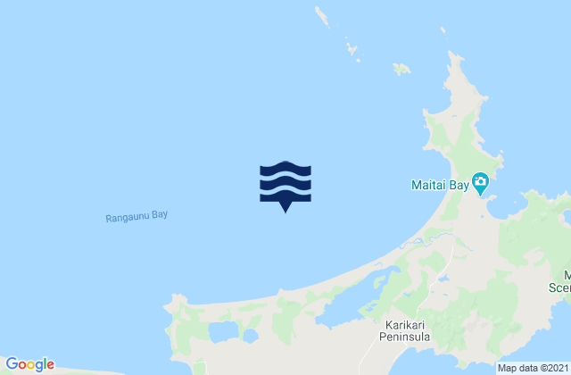 Mapa da tábua de marés em Karikari Bay, New Zealand