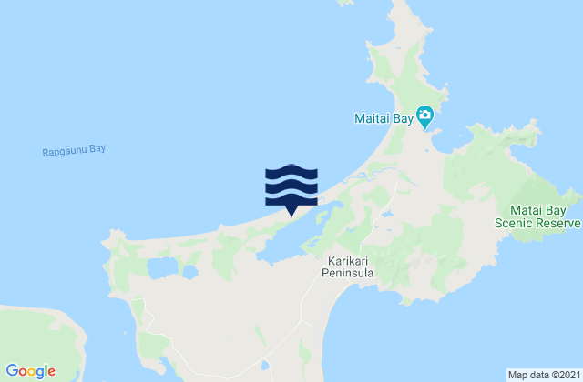 Mapa da tábua de marés em Karikari Peninsula, New Zealand