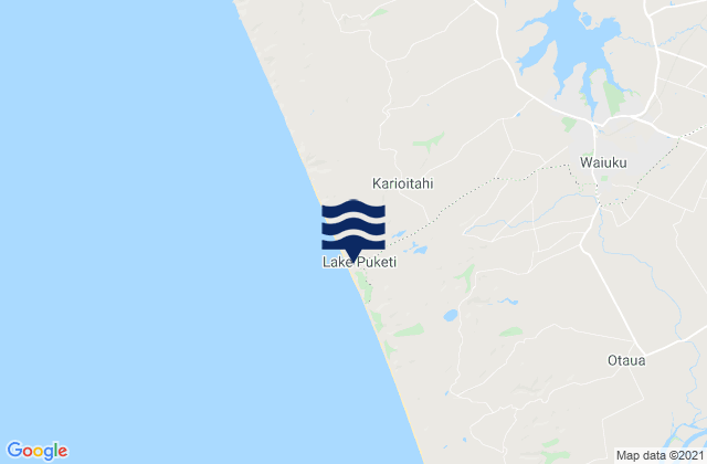 Mapa da tábua de marés em Karioitahi Beach Auckland, New Zealand