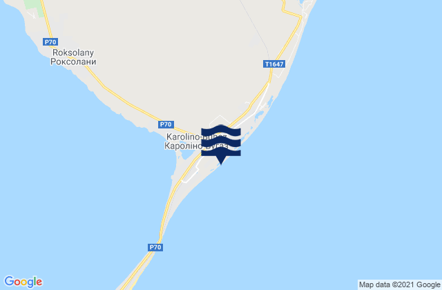 Mapa da tábua de marés em Karolino-Buhaz, Ukraine