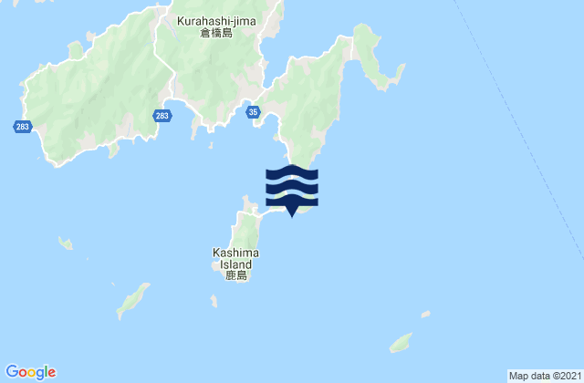 Mapa da tábua de marés em Karoto-Ko Seto, Japan