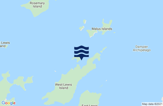 Mapa da tábua de marés em Karratha Bay, Australia