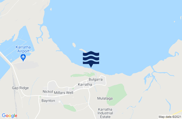Mapa da tábua de marés em Karratha, Australia