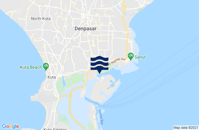 Mapa da tábua de marés em Karyadharma, Indonesia