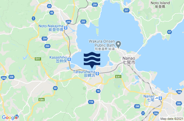 Mapa da tábua de marés em Kashima Gun, Japan