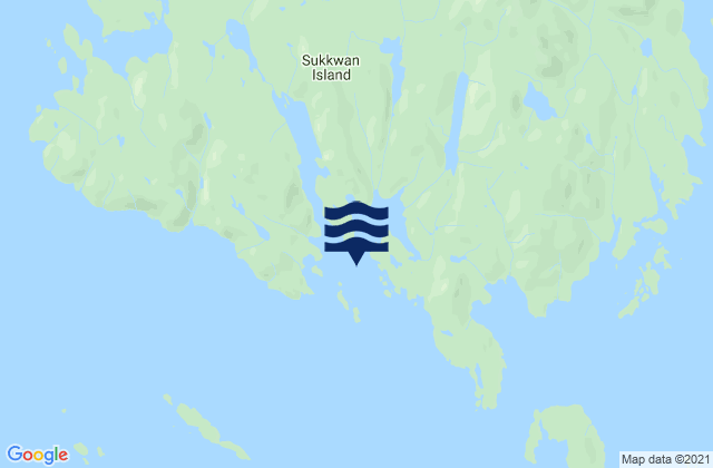 Mapa da tábua de marés em Kasook Inlet, United States