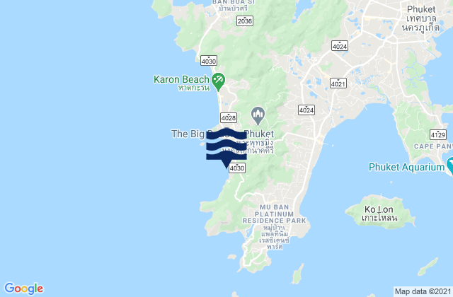 Mapa da tábua de marés em Kata Noi, Thailand