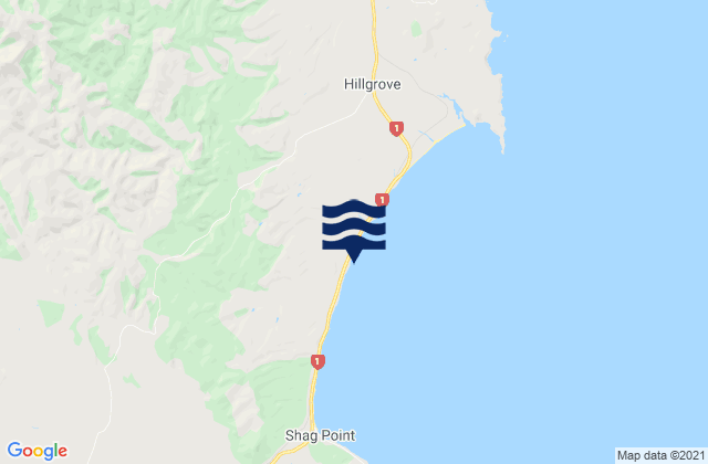 Mapa da tábua de marés em Katiki Beach, New Zealand