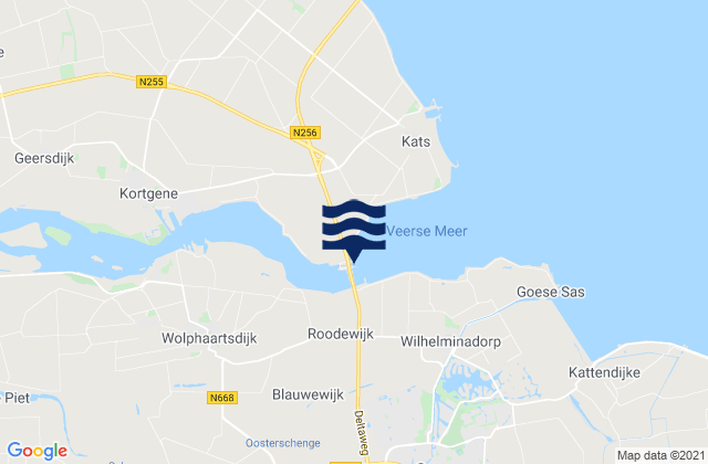 Mapa da tábua de marés em Kats, Netherlands