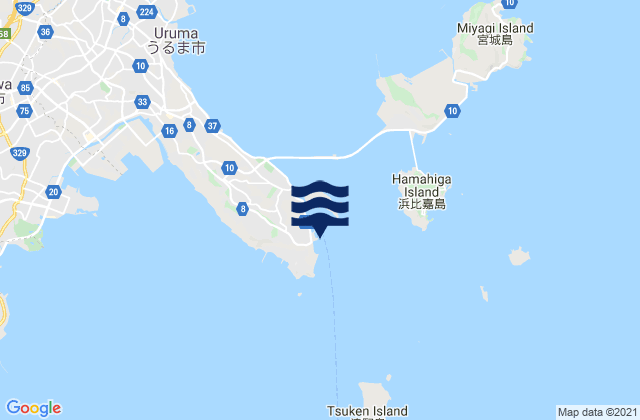 Mapa da tábua de marés em Katsurenhesikiya, Japan