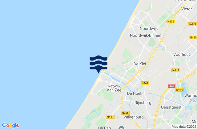 Mapa da tábua de marés em Katwijk aan Zee, Netherlands