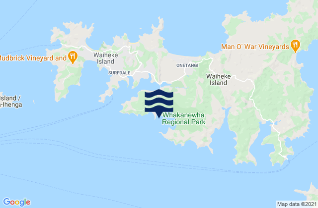 Mapa da tábua de marés em Kauaroa Bay, New Zealand