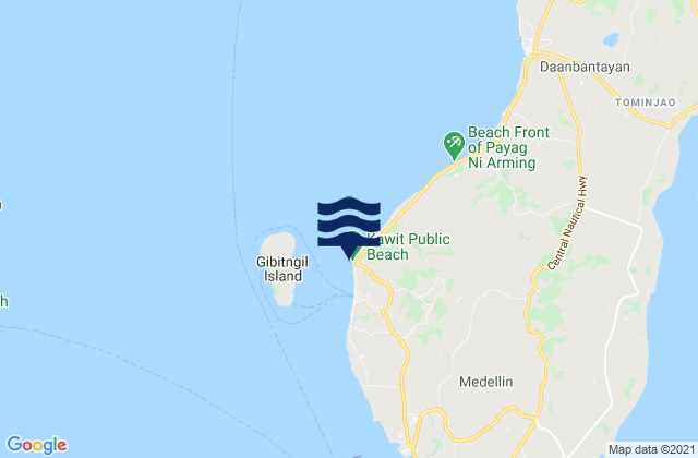 Mapa da tábua de marés em Kauit, Philippines