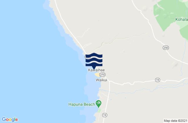 Mapa da tábua de marés em Kawaihae Harbor, United States