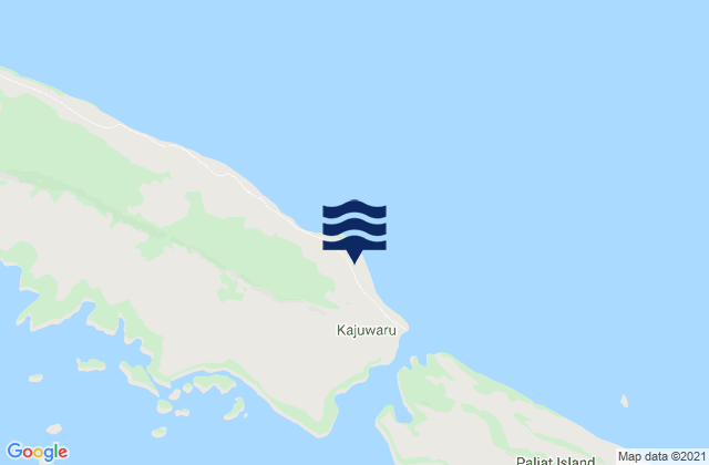 Mapa da tábua de marés em Kayuaru, Indonesia