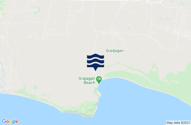 Mapa da tábua de marés em Kedungrejo, Indonesia
