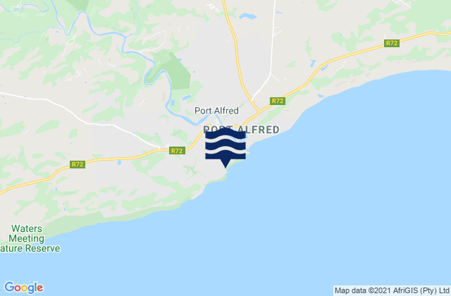 Mapa da tábua de marés em Kellys Beach, South Africa