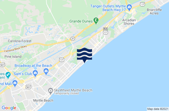 Mapa da tábua de marés em Kellys Cove, United States