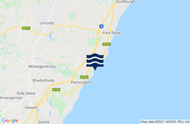 Mapa da tábua de marés em Kelso (Happy Wanderers), South Africa