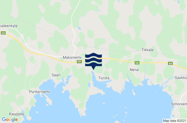 Mapa da tábua de marés em Keminmaa, Finland