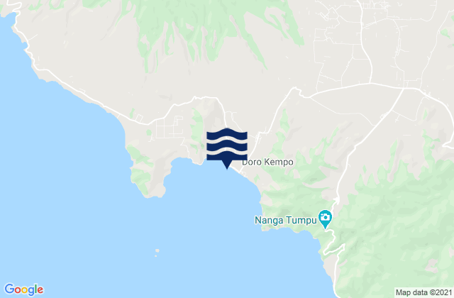 Mapa da tábua de marés em Kempo, Indonesia