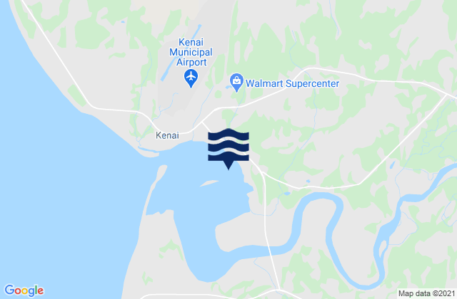 Mapa da tábua de marés em Kenai City Pier, United States