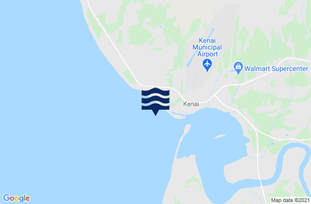 Mapa da tábua de marés em Kenai River Entrance, United States