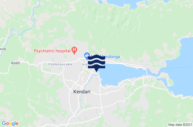 Mapa da tábua de marés em Kendari, Indonesia