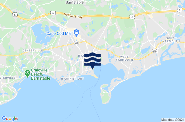Mapa da tábua de marés em Kennedy Memorial, United States