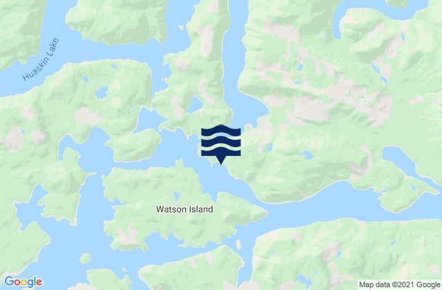 Mapa da tábua de marés em Kenneth Passage, Canada