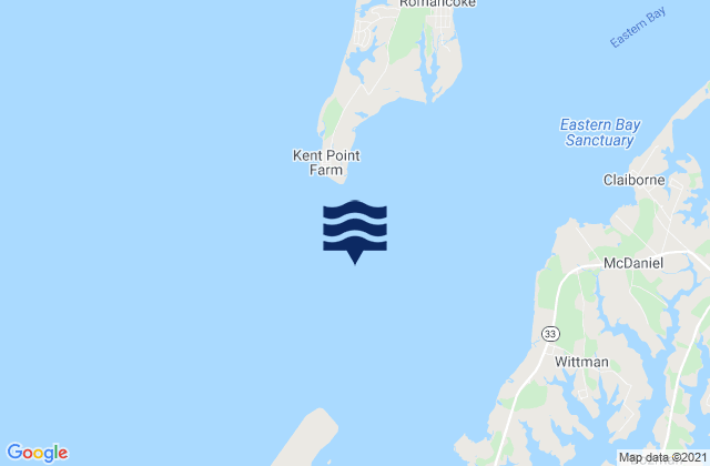Mapa da tábua de marés em Kent Point 1.3 miles south of, United States