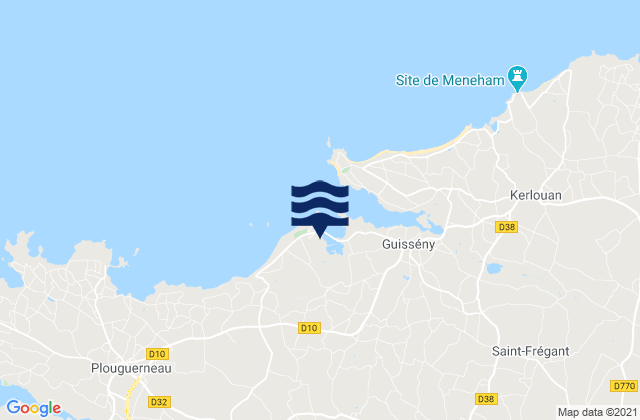 Mapa da tábua de marés em Kernilis, France