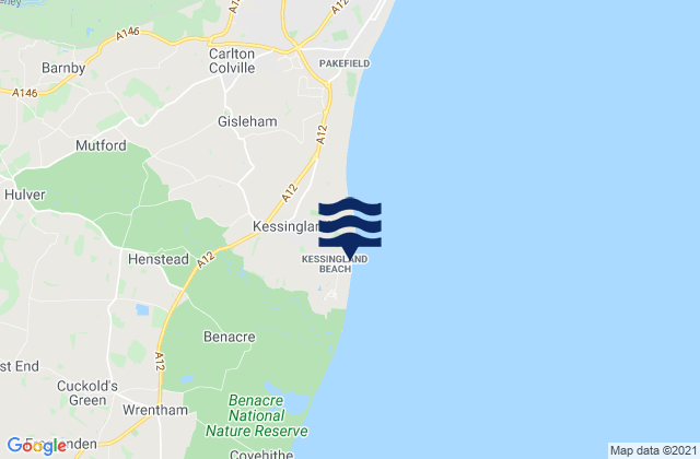 Mapa da tábua de marés em Kessingland Beach, United Kingdom