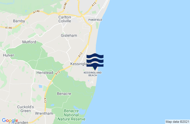Mapa da tábua de marés em Kessingland, United Kingdom