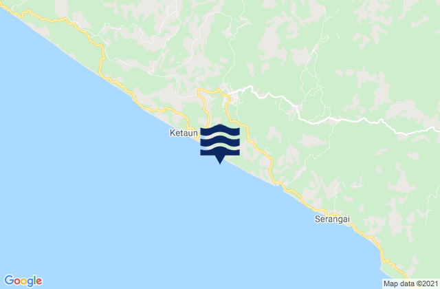 Mapa da tábua de marés em Ketahun, Indonesia