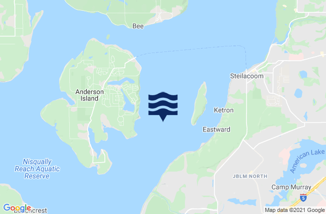 Mapa da tábua de marés em Ketron Island West of, United States