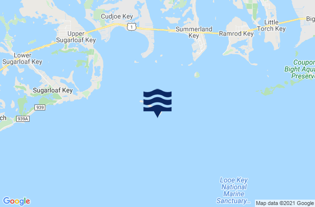 Mapa da tábua de marés em Key Lois (Southeast End), United States