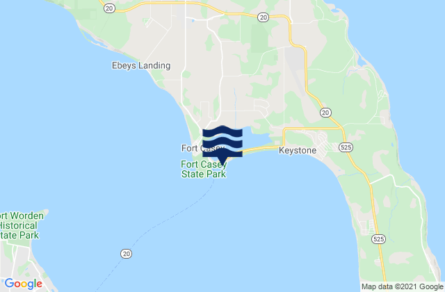 Mapa da tábua de marés em Keystone Harbor (Admiralty Head), United States