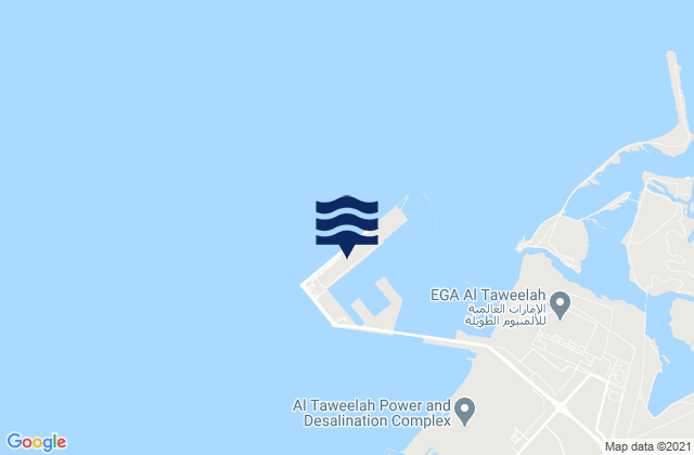 Mapa da tábua de marés em Khalifa Port, United Arab Emirates