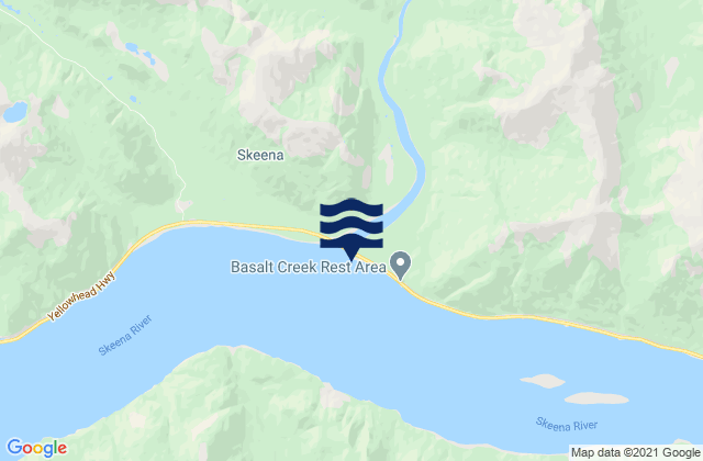 Mapa da tábua de marés em Khyex Point, Canada
