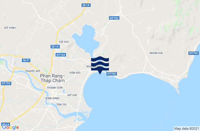 Mapa da tábua de marés em Khánh Hải, Vietnam