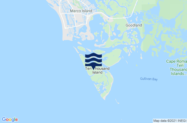 Mapa da tábua de marés em Kice Island, United States