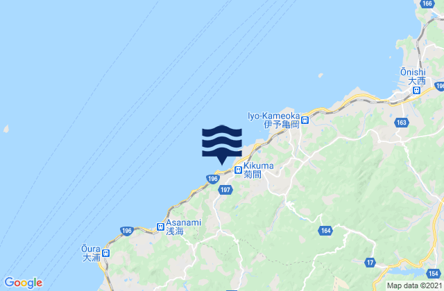 Mapa da tábua de marés em Kikuma, Japan