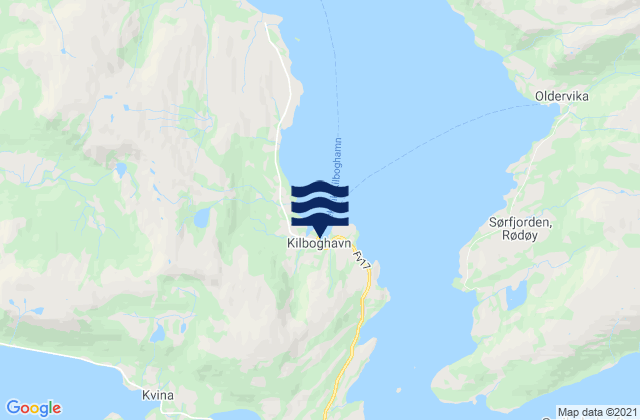 Mapa da tábua de marés em Kilboghamn, Norway