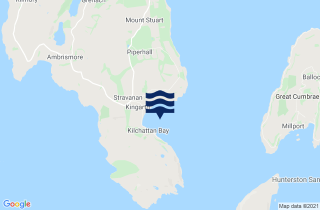 Mapa da tábua de marés em Kilchattan Bay Beach, United Kingdom